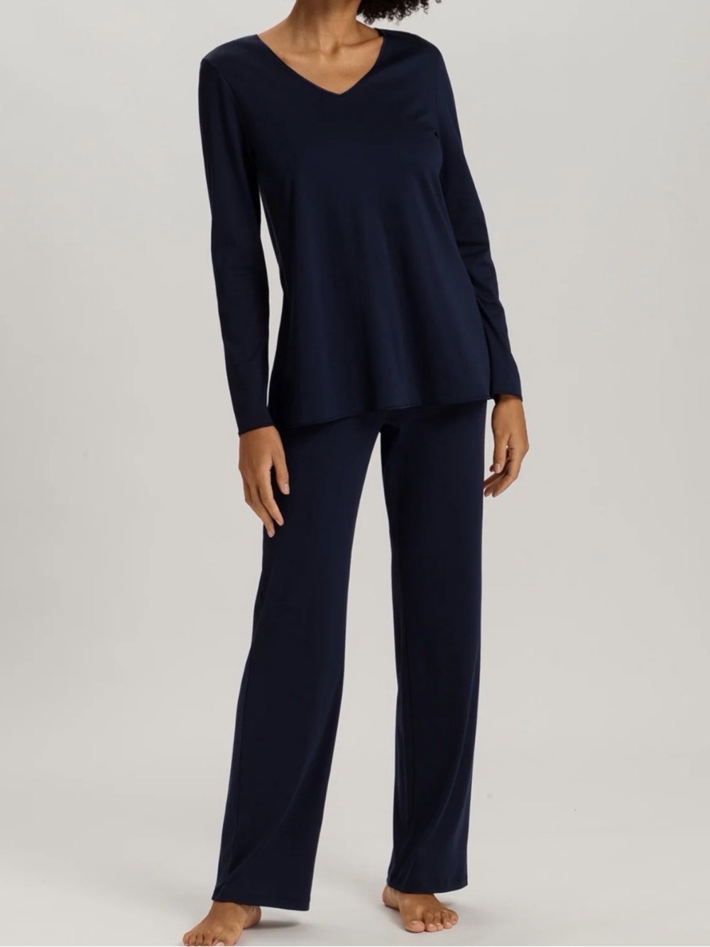 HANRO navy cotton/silk brand new pajamas with gift box $310